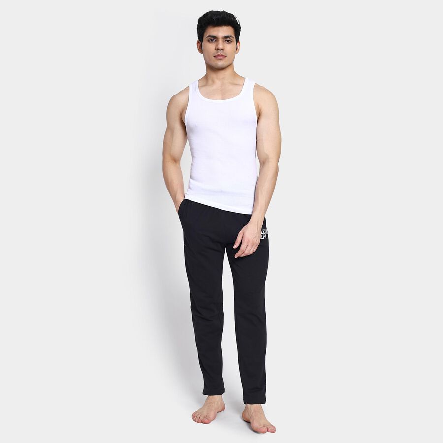 Men's 100% Cotton Gym T-Shirt , White, large